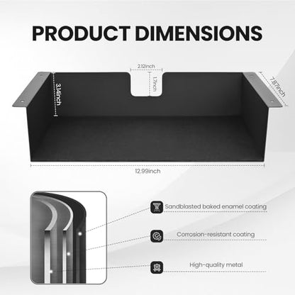 2 Pack Under Desk Shelf - 13 Inch Under Desk Storage Shelf, Metal -Under Desk Organizer - Under Shelf Storage for Office Tables & Workstations