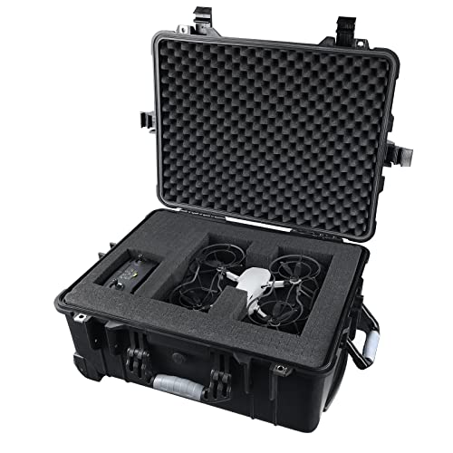 MEIJIA Rolling Waterproof Hard Protective Case, Hard Camera Case with Retractable Pull Handle and Wheels,Customizable Fit Foam Inserted, Black, 22.83 x 17.91 x 10.31 inches - size: 22.83 x 17.91 x 10.31 inches