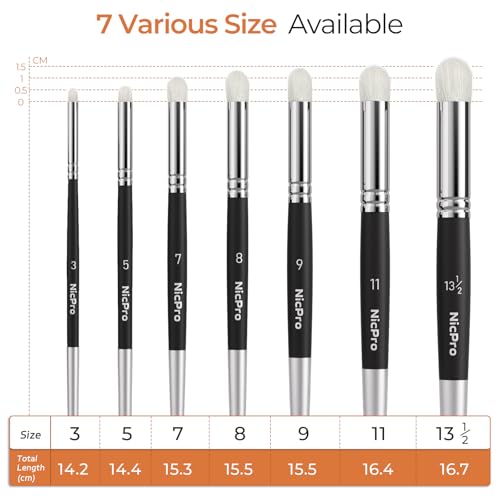 Nicpro Dry Brush Miniature Painting, 7 Sizes Drybrush with Storage Case | Professional Drybrush Set, Hobby Detail Paint Brushes, For Tabletop & Wargames Miniatures Models Figures