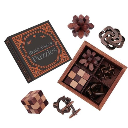 Brain Teaser Puzzles for Adults Teens - Brain Teaser Puzzles with Wooden Box 3D Puzzle Game Toys for Adults Teens - Unlock Interlocking Brain Teaser Puzzle Adults Teens IQ Education Smart Toys - color: Style D