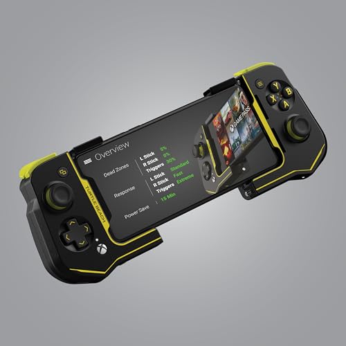 Turtle Beach Atom Mobile Game Controller with Bluetooth for Cloud Gaming on Xbox Game Pass with Android Mobile Devices - Compact Shape & Console Style Controls – Black/Yellow - color: Black/Yellow