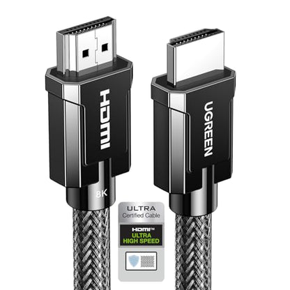 UGREEN 8K HDMI 2.1 Cable Certified 48Gbps 240Hz Ultra High Speed Cord 16FT | 10K 8K@60Hz, 4K 240Hz, Braided, HDCP 2.2&2.3 eARC HDR Dolby, Compatible With PS5, Xbox X, Switch 2, Roku, Mac mini M4 Pro - size: 16FT