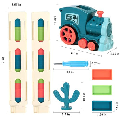 200 PCS Domino Train Toys Set, Automatic Dominos Building and Stacking Creative Game for 3+ Year Old, Electric Dominoes Stem Montessori Toys for Kids Autistic Boys 3 4 5 6 Year Old Birthday Gifts