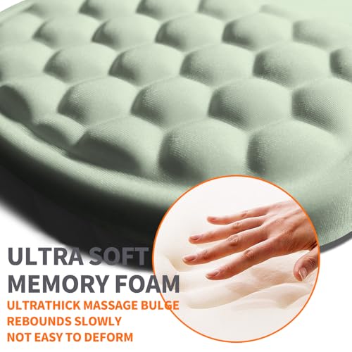 Ergonomic Joint Wrist Support Mouse Pad with Memory Foam Cushion Massage Bump, Carpal Tunnel Pain Relief Mousepad Slope Design for Wrist Rest, 11.8x7.9 in, DarkSeaGreen - color: DarkSeaGreen
