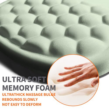 Ergonomic Joint Wrist Support Mouse Pad with Memory Foam Cushion Massage Bump, Carpal Tunnel Pain Relief Mousepad Slope Design for Wrist Rest, 11.8x7.9 in, DarkSeaGreen - color: DarkSeaGreen