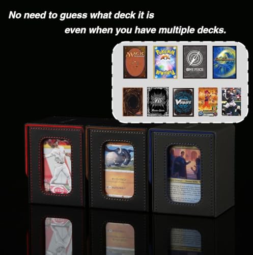 Venssu MTG Deck Box for Commander Display,Card Deck Box Fits 100 Double Sleeved Cards,TCG with 2 Dividers and 1 Toploader (Black＆Green) - color: Black＆Green