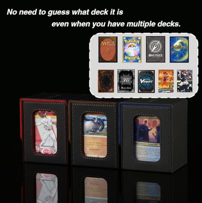 Venssu MTG Deck Box for Commander Display,Card Deck Box Fits 100 Double Sleeved Cards,TCG with 2 Dividers and 1 Toploader (Purple＆Purple) - color: Purple＆Purple