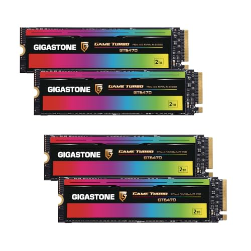 Gigastone 2TB Game Turbo PCIe Gen4x4 SSD (4-Pack) Up to 7,300MB/s with SLC Caching Gaming/PC/Desktop/Laptop 5-Year Warranty M.2 NVMe PCIe 4.0 2280 Internal Solid State Drive - color: 2TB GAME TURBO PCIe 4.0 SSD 4-Pack