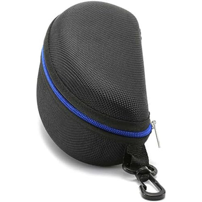 3 Pack Zipper Shell Eyeglasses and Sunglasses Case with Plastic Carabiner Hook - color: Blue