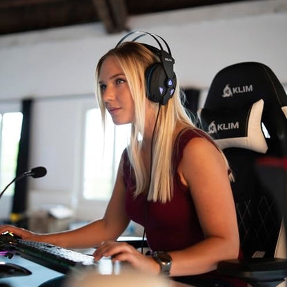 KLIM Impact V2 - USB Gaming Headset - 7.1 Surround Sound - Noise Cancelling - High Definition Audio - Strong Bass - Video Games Headphones Audifonos with Microphone for PC Gamer PS4 - Noise Cancelling