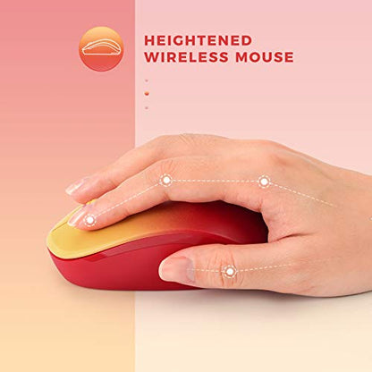 seenda Wireless Mouse for Laptop, 2.4G Noiseless Mouse with USB Receiver - Optical Tracking Portable Computer Mice for Chromebook, PC, Tablet, Windows System, 24 Months Battery Life - Gradient Red - color: Gradient Red