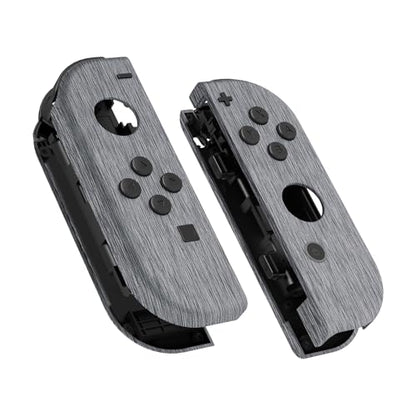 eXtremeRate DIY Replacement Shell Buttons for Nintendo Switch & Switch OLED, Brushed Silver Soft Touch Custom Housing with Full Set Button for Joycon Handheld Controller - Console Shell NOT Included - color: Brushed Silver