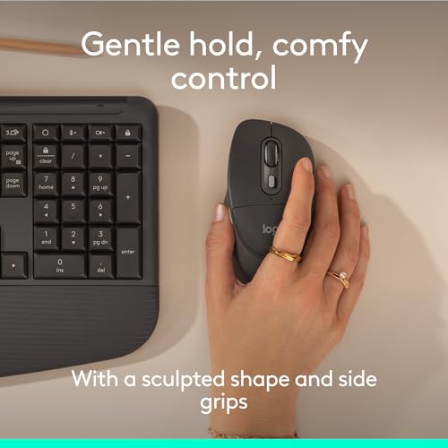 Logitech Signature Comfort Plus M850 L Wireless Mouse Bluetooth - Graphite | Bluetooth, palm cushion, 24-month battery, customizable buttons, for Windows, Mac, iPad - color: Graphite, style: With Palm Cushion