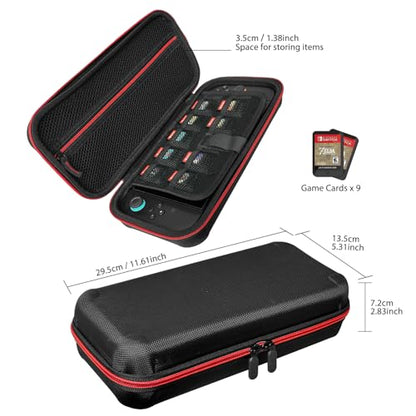 Travel Carrying Case for Nintendo Switch 2 2025, Large Volume Accessories Bundle Holder Anti Fall Shockproof Double Layer Hard Shell Protective Cover Pouch Waterproof Portable with Card Slots Black - color: Black, style: Antifall