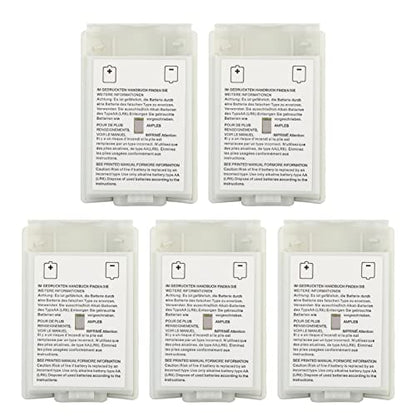 Set of 5 Battery Shell Cases Compatible with 360 Controller Replacement Cover Snap On Design White for Gamers - color: White