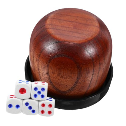 BESPORTBLE Professional Dice Cup Set Box Dice Holder for Shut The Box Game Bar Ktv Wooden Storage Case Rounded Corners