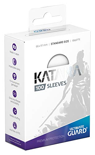 Ultimate Guard Katana Card Sleeves: 100 Standard Size TCG Sleeves, 66 x 91mm, White Back, Tournament Quality, No PVC & Acid-Free, High Clarity - color: White, size: Standard Size (66 x 91mm)