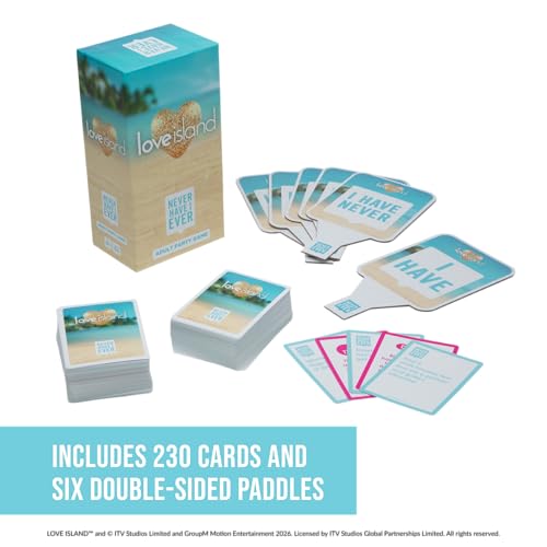 Never Have I Ever Love Island - Love Island Party Game - Uncover Secrets, Share Stories, and Clear Your Hand - The Classic Viral Hilarious and Funny Icebreaker for Adults, 3-6 Players, Ages 17+ - style: Love Island
