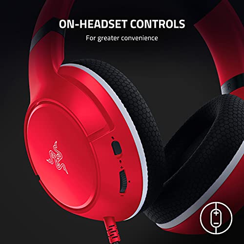 Razer Kaira X Wired Headset for Xbox Series X|S, Xbox One, PC, Mac & Mobile Devices: Triforce 50mm Drivers - HyperClear Cardioid Mic - Memory Foam Ear Cushions - On-Headset Controls - Pulse Red - color: Red