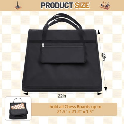 Inch Chess Bag Standard Chess Board Carrying Bag with a Single Zippered Pocket for Storing Your Equipment an Ideal Gift(22" x 22") - size: 22 x 22 inches