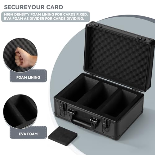 novelinks Trading Card Storage Box for 3" x 4" 35pt Rigid Cards, Toploader Organizer Case, Trading & Sports Cards, Graded & Rating Card Holder Box, with 3 DIY Partitions (3 Card Slots) - size: 3 Card Slots