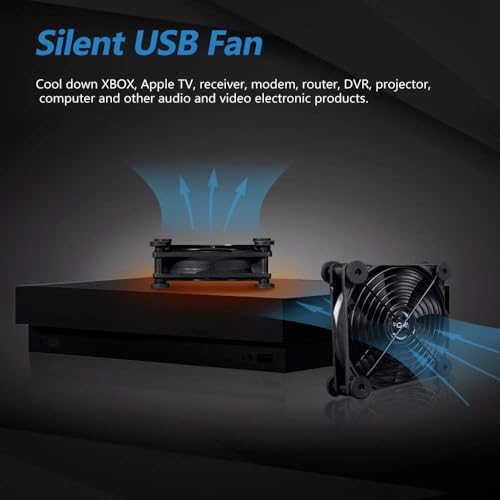 USB 120mm Quiet Fan, 5V USB Portable Cooling Fan for Flat Panel TV Receiver Router DVR PlayStation Xbox Computer Cabinet Cooler - size: Usb 120mm Fan