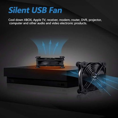 USB 120mm Quiet Fan, 5V USB Portable Cooling Fan for Flat Panel TV Receiver Router DVR PlayStation Xbox Computer Cabinet Cooler - size: Usb 120mm Fan