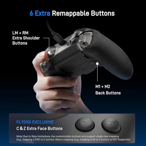 FLYDIGI VADER 5S Wired Controller for XBOX Series X|S, XBOX One, Windows | FORCEFLEX Adjustable Tension Structure, Hall Effect NO DRIFT, FORCESWITCH Triggers, 6 Remappable Buttons, 3.5mm Audio Jack