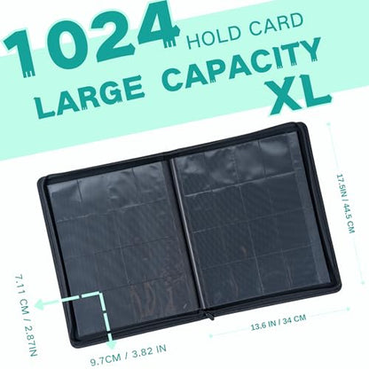 1000+ Pockets Trading Card Binder, 16-Pocket Card Ablum Compatible with MTG,Sports Cards & Other Standard Size Trading Cards (Teal) - color: Teal