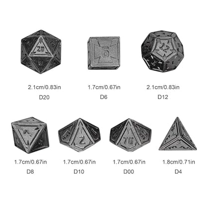 UDIXI Metal DND Dice Set, RPG Polyhedral Dice for Tabletop Game (Silver) | 7-Pieces, Lozenge Pattern, Zinc Alloy Material, Gorgeous Gift Case, DM Gift, for Dungeons and Dragons Role Playing Games - color: Nickel Deep