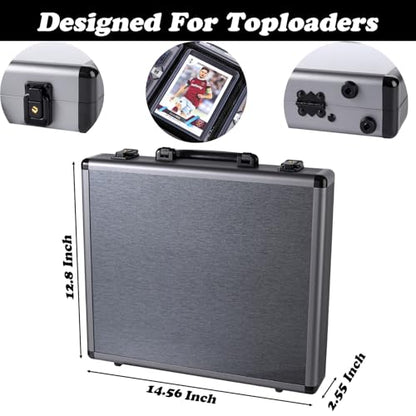Azamou Toploader Binder for Trading Cards, Hard Cases, Holds 216 Toploaders, 9 Pocket Sleeves for 3" x 4" Cards (Gray 216-Toploaders) - color: Gray 216-Toploaders