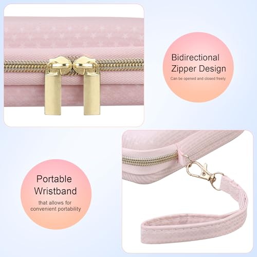 Elonbo Carrying Case for TEBIYOU/ WELLST·G/ TaddToy/ Beijue/ FAMILY POCKET/ CCTU/ X-JOYKIDS/ GREENCREEK/ Beico/ KAVOYI/ GuaiyeyeAP Handheld Game Console, Portable Electronic Gaming Player Bag, Pink - color: Pink