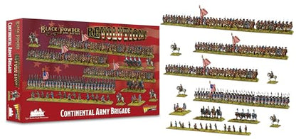 Warlord Games Revolution! - Continental Army Brigade - Epic Scale Miniatures for Black Powder Highly Detailed American War of Independence Era for Table-top Wargaming