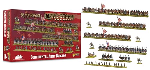 Warlord Games Revolution! - Continental Army Brigade - Epic Scale Miniatures for Black Powder Highly Detailed American War of Independence Era for Table-top Wargaming