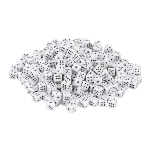 uxcell 300Pcs Mini Dice, 5mm/0.2" Acrylic Tiny Six Side Game Dot Square Dice Bulk for Table Board Game Party Activities, White/Black - color: White/Black, size: 5mm/0.2"
