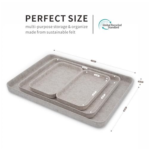 Welaxy Felt Nightstand Organizer 4pc Oatmeal Entryway Caddy DND Dice Tray - color: Oatmeal