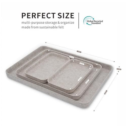 Welaxy Felt Nightstand Organizer 4pc Oatmeal Entryway Caddy DND Dice Tray - color: Oatmeal