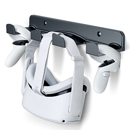 SOKUSIN VR Wall Mount - Storage Stand Holder Hook for Meta/Oculus Quest 2/3/Quest/Rift/Rift S/PSVR 2/Valve Index/HTC Vive/HP Reverb G2/PlayStation VR Headsets, Gaming Controller Hanger Space Saving - color: Black