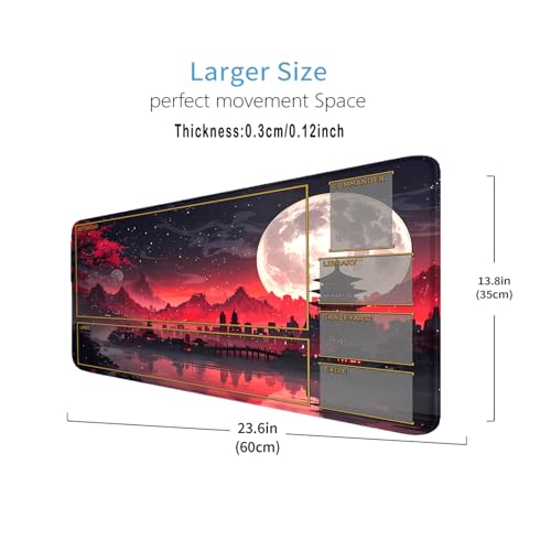 MTG Playmat Stitched Edges, MTG Play Mat for MTG TCG 24 x 14 inches Trading Card Inked Game Playmats with Storage Bag Smooth Rubber Surface Battle Game (Playmat 3) - color: Playmat 3 Stitched Edges Mats