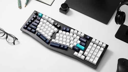 Keychron Q13 Max Alice QMK Wireless Custom Ergonomic Mechanical Keyboard | BT5.2/2.4GHz/USB-C, Hot Swappable Red Switch, PBT Keycap, RGB Backlight, Knob, Mac&Windows Compatible, Ergonomic Design
