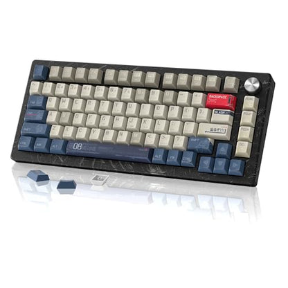 dagaladoo Retro Comic PBT keycaps Set,Cherry Profile Keyboard Keycaps | Beige/Blue key caps,Dye Sublimation,134-keys Custom keycaps for 60% 65% 75% 100% Cherry-MX switch Mechanical Keyboard - color: Gundam keycaps