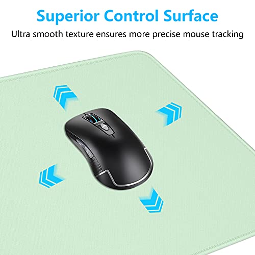 Dapesuom Large Gaming Mouse Pad, Extended Mouse Mat with Stitched Edges, Full Size Keyboard Pad with Non-Slip Base, Big XXL Computer Desk Mats for Gamer, Laptop, Office, 31.5 x 15.7in, Lake Green - color: Lake Green, size: 31.5L x 15.7W inches