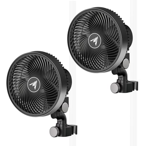 AC Infinity CLOUDRAY S6 Grow Tent Clip Fan 6”, 2-Pack | Redesigned Long-Life EC Motor, 10 Dynamic Wind Speeds, 10-Level Oscillation, 2-Pack for Hydroponic Grow Tent Cooling - size: 6", Auto Oscillation - 2 Pack