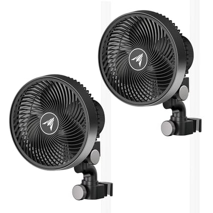AC Infinity CLOUDRAY S6 Grow Tent Clip Fan 6”, 2-Pack | Redesigned Long-Life EC Motor, 10 Dynamic Wind Speeds, 10-Level Oscillation, 2-Pack for Hydroponic Grow Tent Cooling - size: 6", Auto Oscillation - 2 Pack
