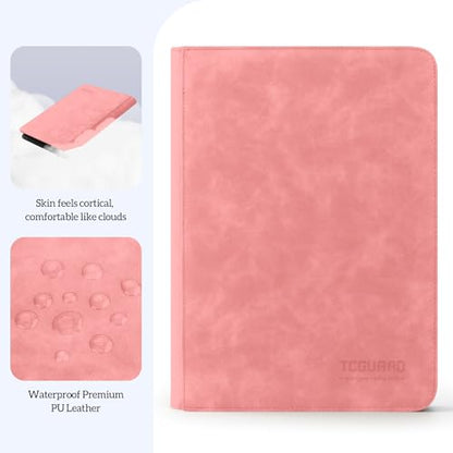 Trading Card Binder, 9 Side Loading Pocket Card Album Hold Up to 540 Cards, Zipper Binder for Cards Collection, TCG Card Holder for Game Card, Sports Card, Yugioh, MTG etc.（Pink 9） - color: Pink 9