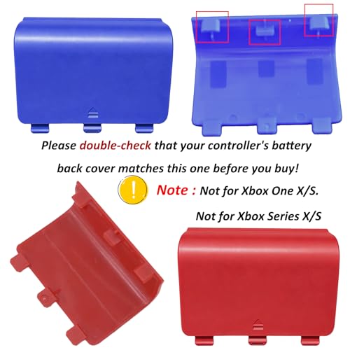 4 Pcs Battery Back Cover for Xbox One/One S/One X Controller[NOT for Xbox Series X/S],Battery Back Shell Covers,Replacement Battery Cover Door Compatible with Xbox One(Blue&Red) [Video Game] - color: 2 Blue + 2 Red