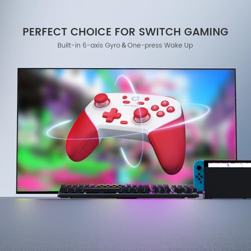 GameSir Super Nova Wireless Gaming Controller for PC/Switch/Switch 2/iOS/Android, 1000Hz Polling Rate, Hall Effect Stick & Trigger, Rubberized Grips, RGB Lighting, 1000mAh - Red - color: Red