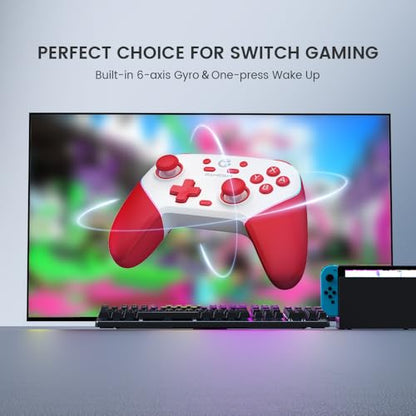GameSir Super Nova Wireless Gaming Controller for PC/Switch/Switch 2/iOS/Android, 1000Hz Polling Rate, Hall Effect Stick & Trigger, Rubberized Grips, RGB Lighting, 1000mAh - Red - color: Red