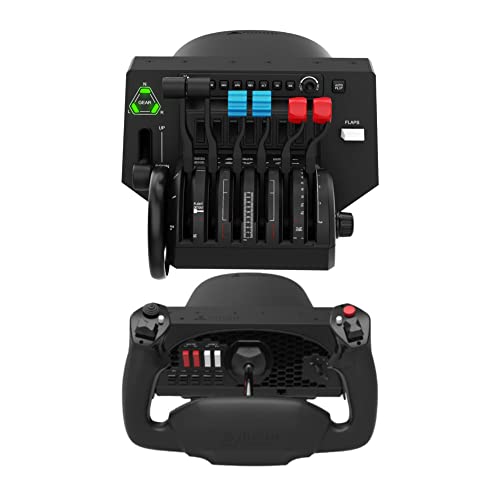 Honeycomb Alpha Flight Controls Yoke and Bravo Throttle Quadrant (2 Items) | Alpha Yoke Plus Switch Panel and Bravo Throttle Bundle, USB-C Cable, Configurable 1-4 Engine Throttle, Pc and Mac - size: Bundle (2 Items)