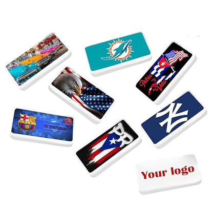 Dominos Set for Adults – Domino Cubano Profesional de 55 Fichas, Metal Spinner,Caja de Madera, Board Game with Wood Case Juegos de Mesa (Customized Tiles) - color: Customized Tiles